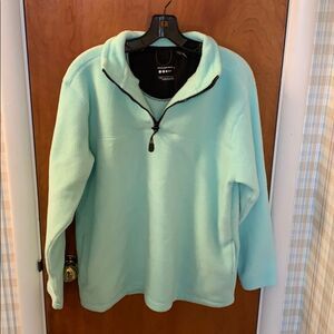 Mint sea foam green fleece pullover zip